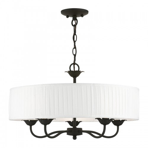 ##Antique Hardware## 5 Light Black Pendant Chandelier