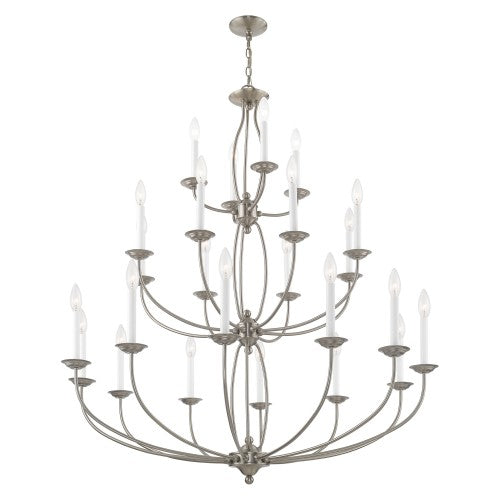 ##Antique Hardware## 24 Light Brushed Nickel Chandelier