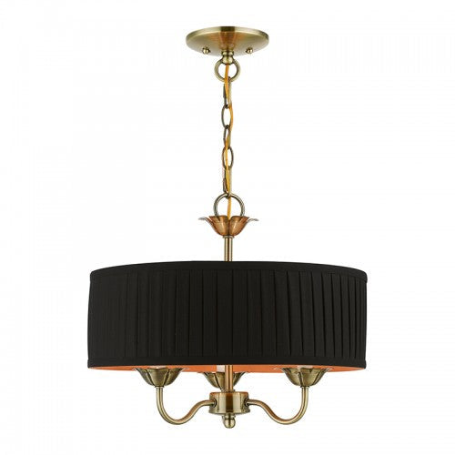 ##Antique Hardware## 3 Light Antique Brass Pendant Chandelier