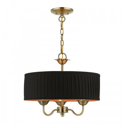 ##Antique Hardware## 3 Light Antique Brass Pendant Chandelier