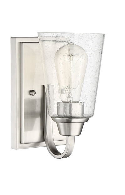 ##Antique Hardware## Grace 1 Light Wall Sconce in Brushed Polished Nickel (Clear Seeded Glass)