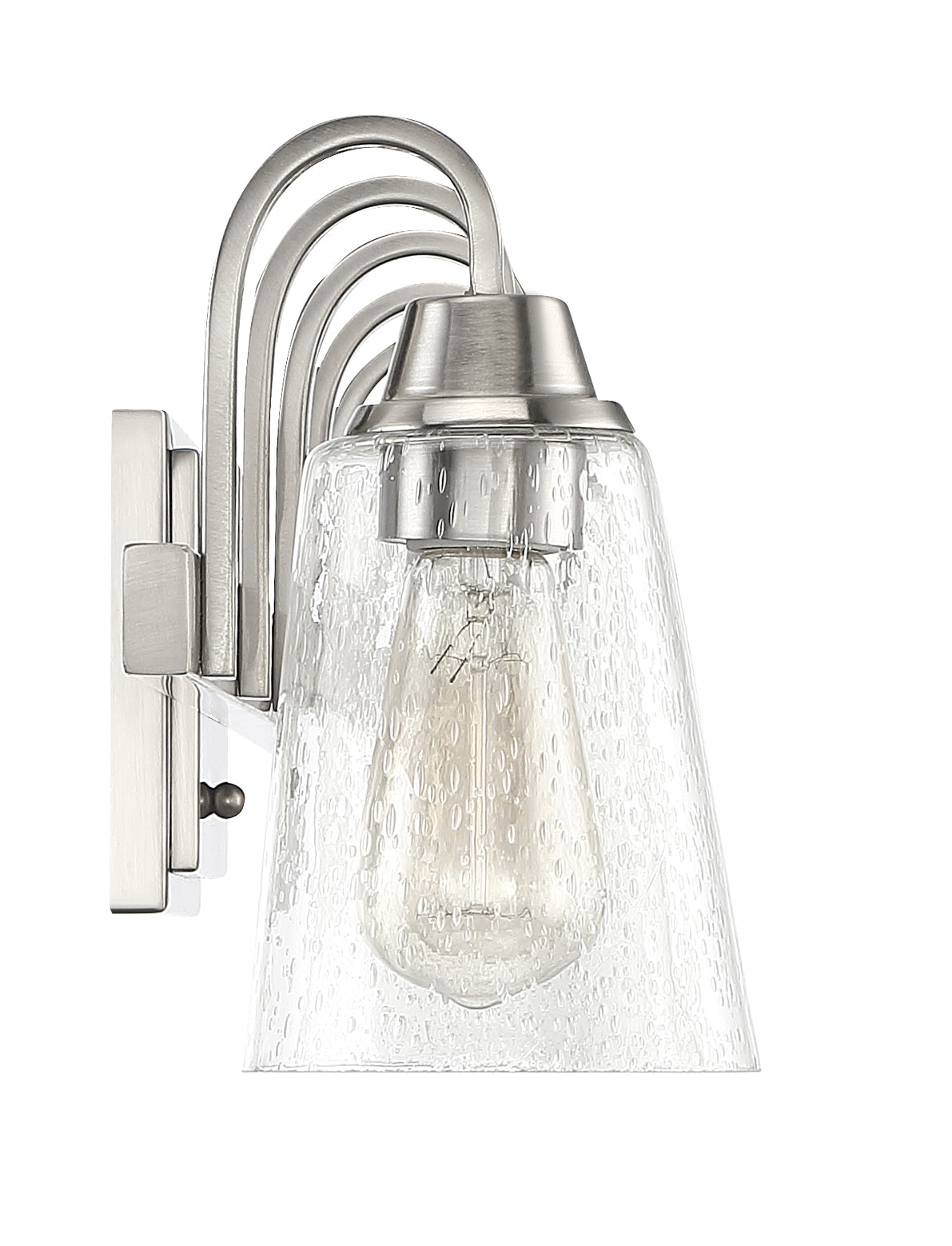 ##Antique Hardware## Grace 5 Light Vanity in Brushed Polished Nickel (Clear Seeded Glass)