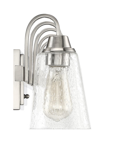 ##Antique Hardware## Grace 5 Light Vanity in Brushed Polished Nickel (Clear Seeded Glass)