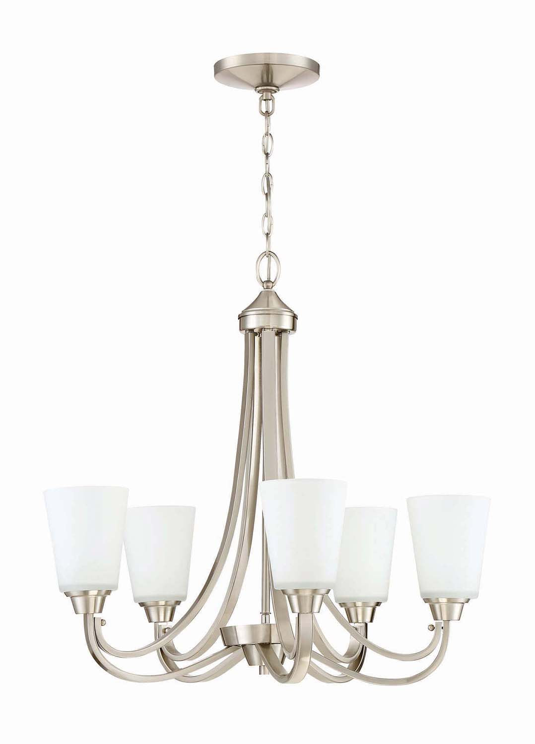 ##Antique Hardware## Grace 5 Light Chandelier in Brushed Polished Nickel