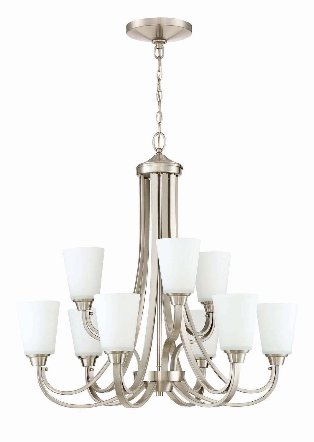 ##Antique Hardware## Grace 9 Light Chandelier in Brushed Polished Nickel