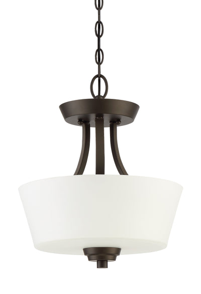 ##Antique Hardware## Grace 2 Light Convertible Semi Flush in Espresso