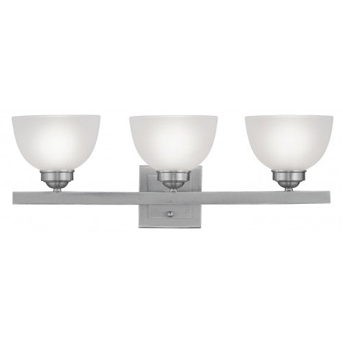 ##Antique Hardware## 3 Light Brushed Nickel Bath Light
