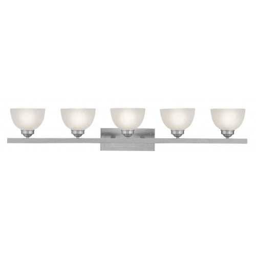 ##Antique Hardware## 5 Light Brushed Nickel Bath Light