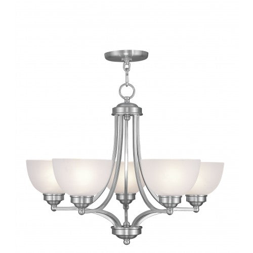 ##Antique Hardware## 5 Light Brushed Nickel Chandelier