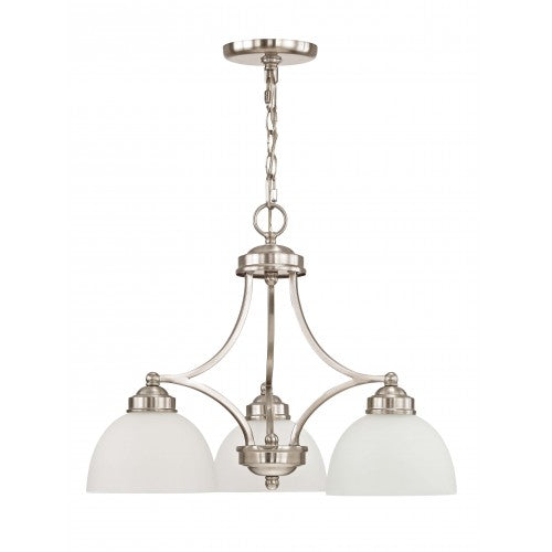 ##Antique Hardware## 3 Light Brushed Nickel Chandelier