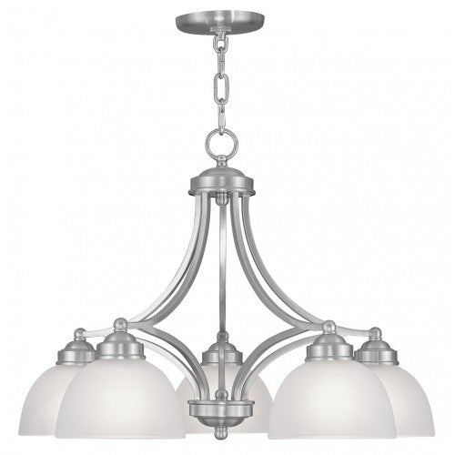 ##Antique Hardware## 5 Light Brushed Nickel Chandelier