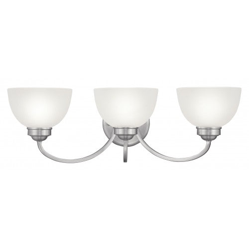 ##Antique Hardware## 3 Light Brushed Nickel Bath Light