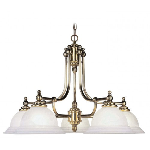 ##Antique Hardware## 5 Light Antique Brass Chandelier