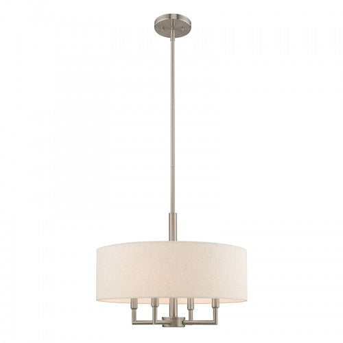 ##Antique Hardware## 4 Light Brushed Nickel Pendant Chandelier