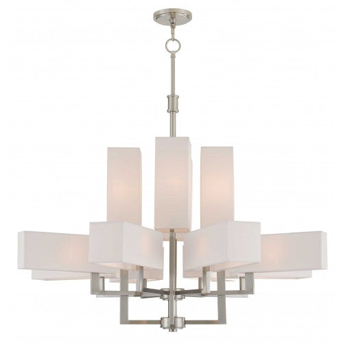 ##Antique Hardware## 12 Light Brushed Nickel Foyer Chandelier