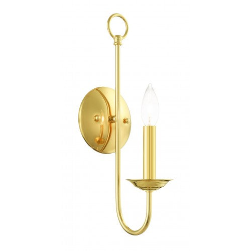##Antique Hardware## 1 Light Polished Brass Wall Sconce