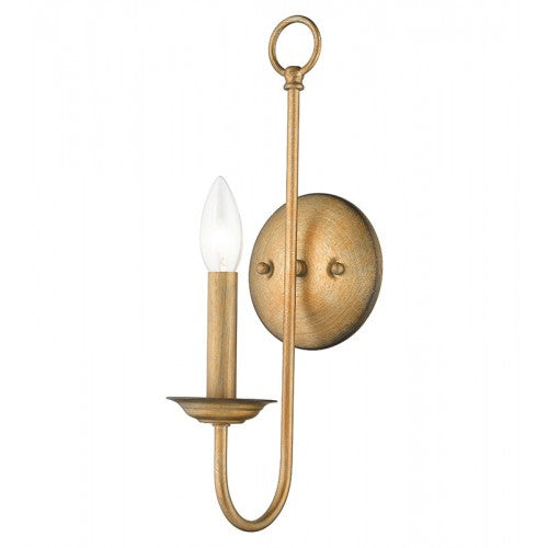 ##Antique Hardware## 1 Light Antique Gold Leaf Single Sconce
