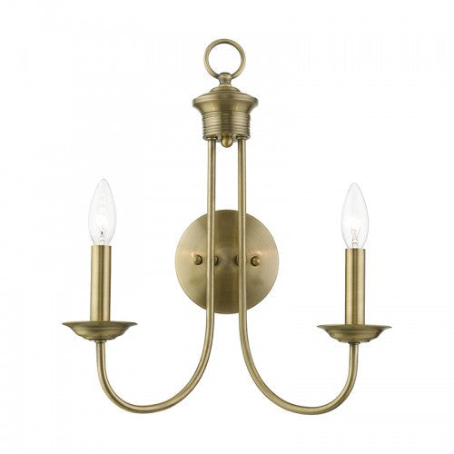 ##Antique Hardware## 2 Light Antique Brass Double Sconce