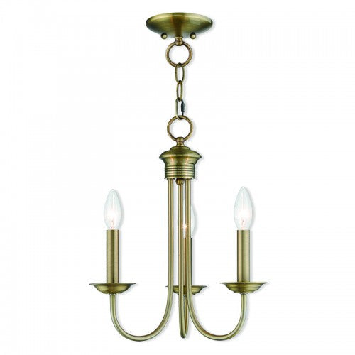 ##Antique Hardware## 3 Light Antique Brass Chandelier