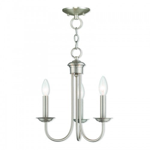 ##Antique Hardware## 3 Light Brushed Nickel Chandelier