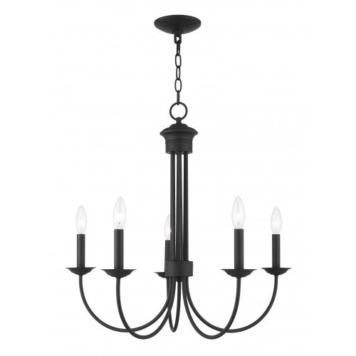 ##Antique Hardware## 5 Light Black Chandelier