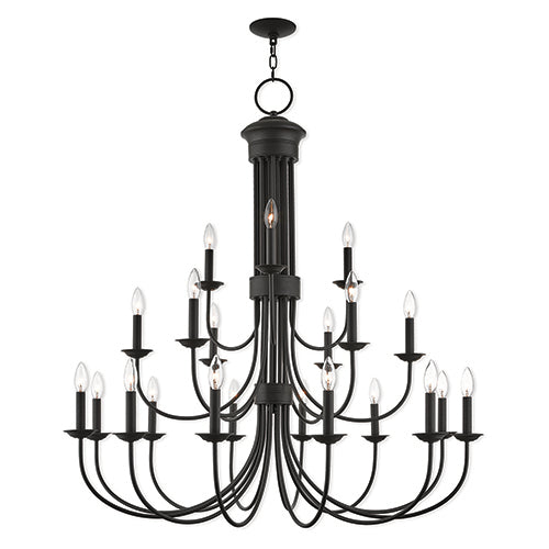 ##Antique Hardware## 21 Light Bronze Foyer Chandelier