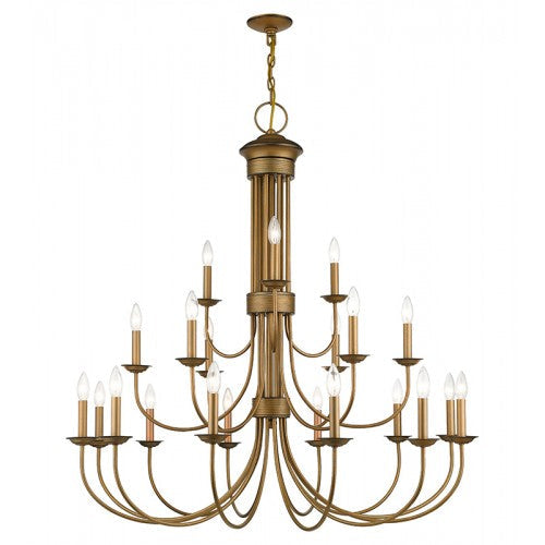 ##Antique Hardware## 21 Light Antique Gold Leaf Extra Large Chandelier