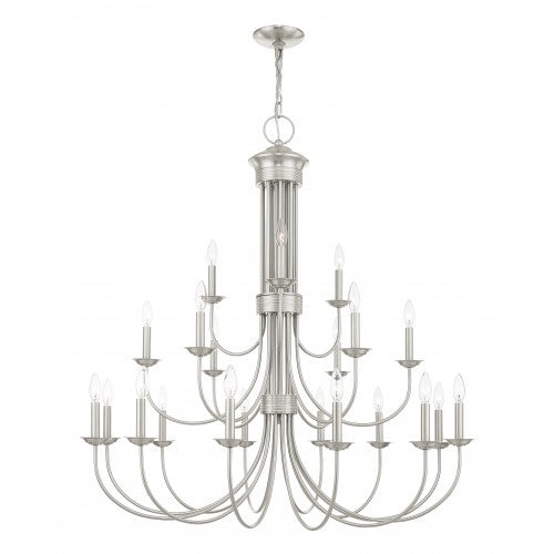 ##Antique Hardware## 21 Light Brushed Nickel Chandelier