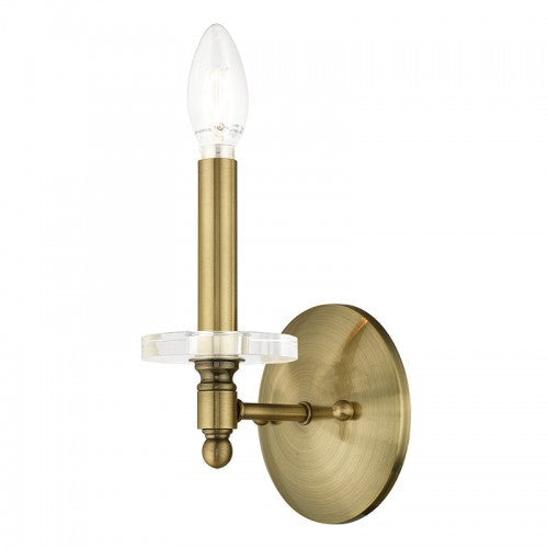 ##Antique Hardware## 1 Light Antique Brass Wall Sconce