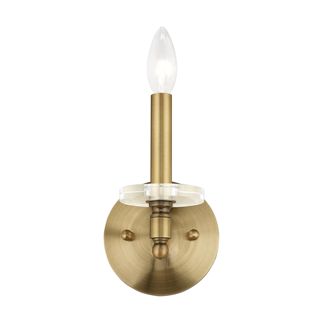 ##Antique Hardware## 1 Light Antique Brass Wall Sconce
