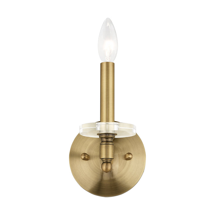 ##Antique Hardware## 1 Light Antique Brass Wall Sconce