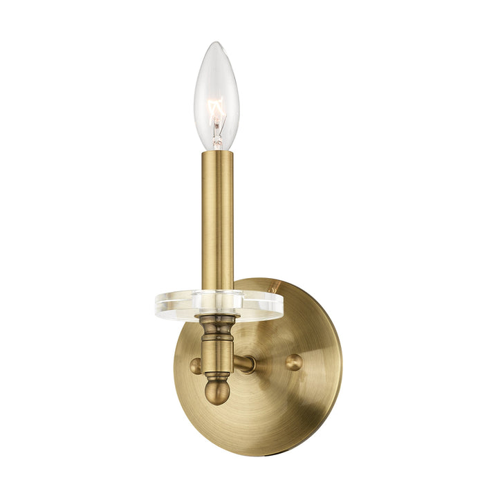 ##Antique Hardware## 1 Light Antique Brass Wall Sconce