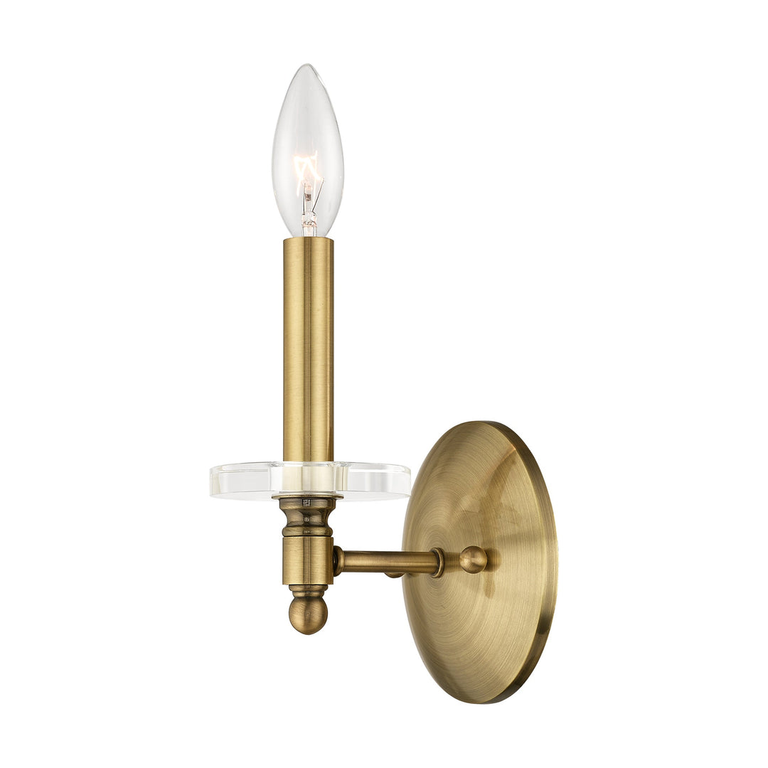 ##Antique Hardware## 1 Light Antique Brass Wall Sconce