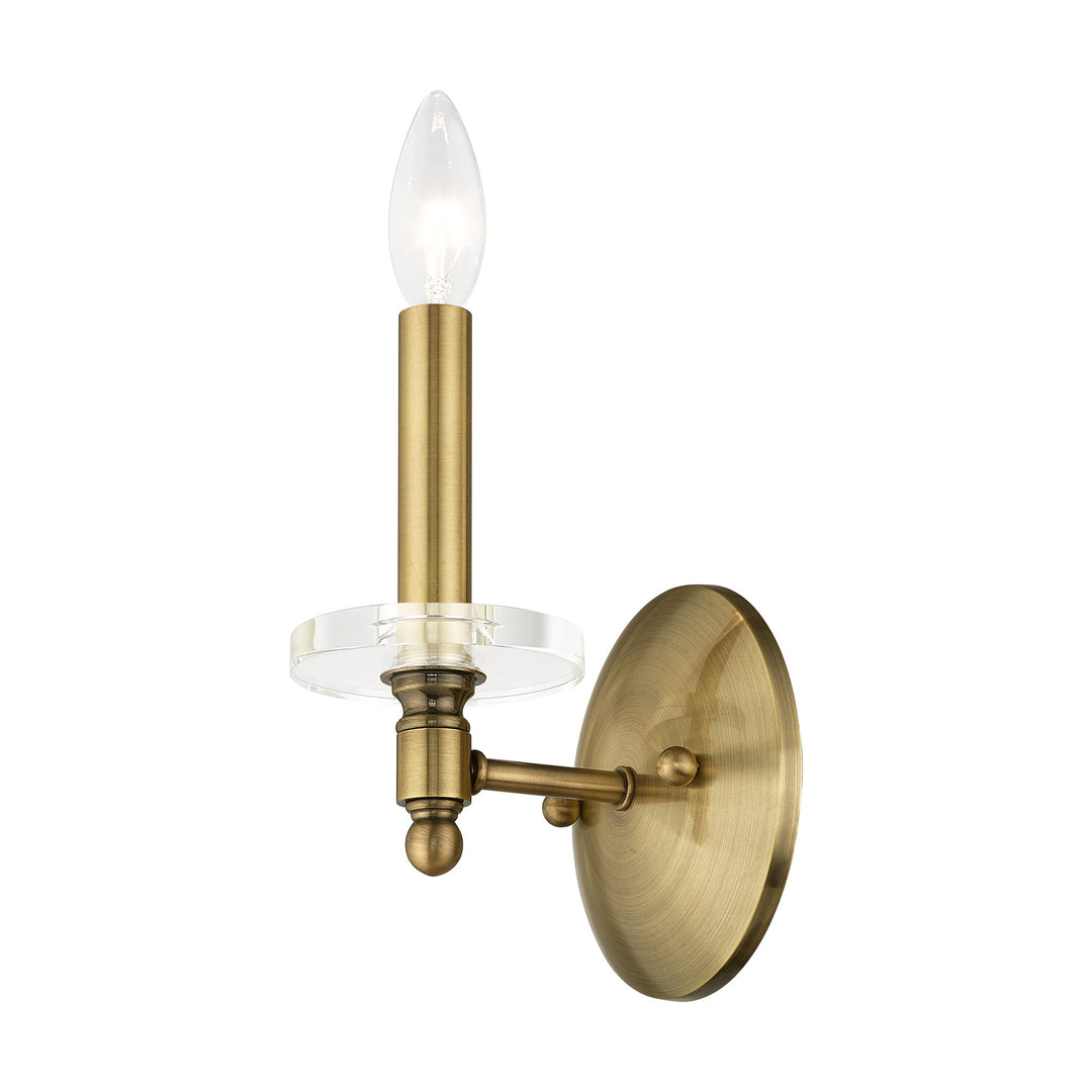 ##Antique Hardware## 1 Light Antique Brass Wall Sconce