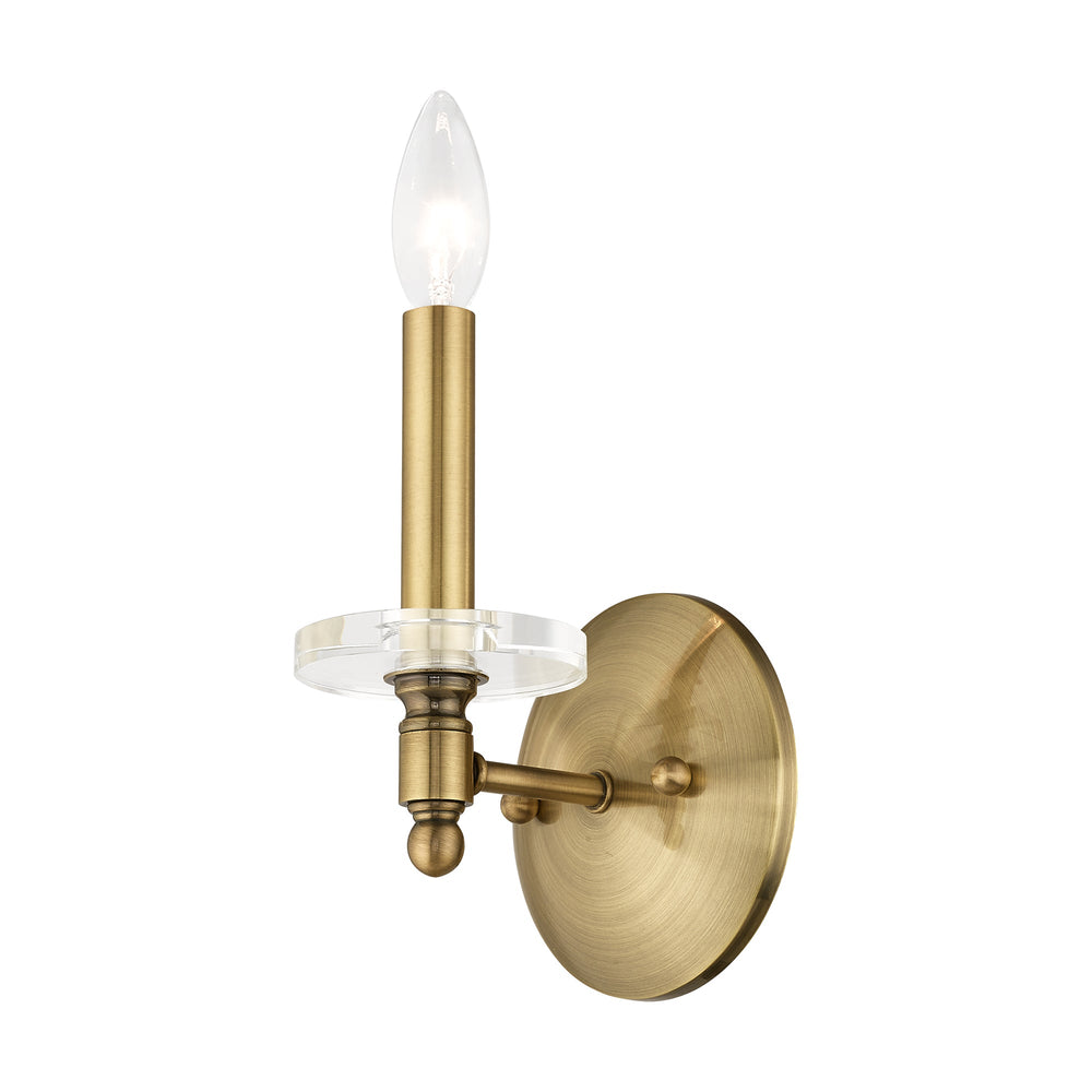 ##Antique Hardware## 1 Light Antique Brass Wall Sconce