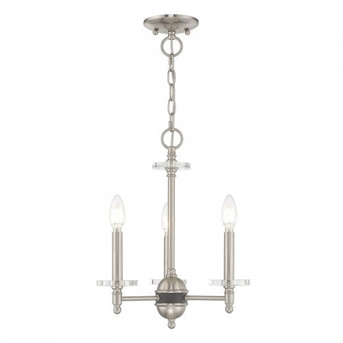 ##Antique Hardware## 3 Light Brushed Nickel Chandelier