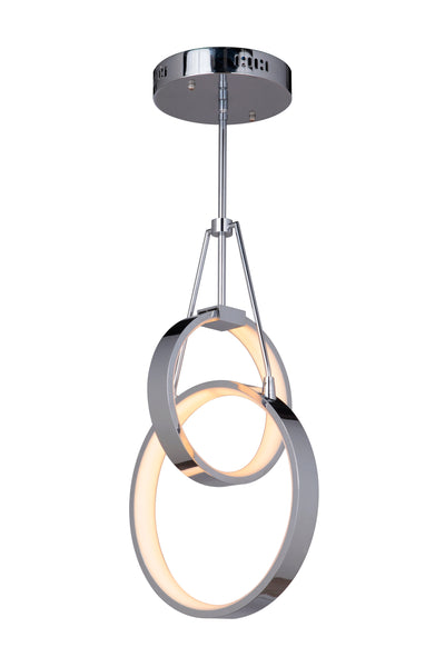 ##Antique Hardware## Anillo 2 Ring LED Pendant in Chrome