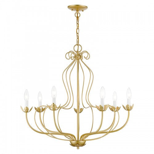 ##Antique Hardware## 7 Light Soft Gold Chandelier