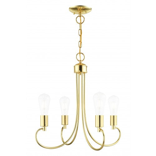 ##Antique Hardware## 4 Light Polished Brass Chandelier