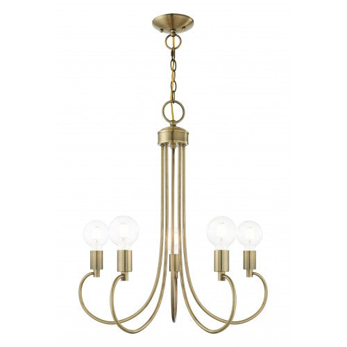 ##Antique Hardware## 5 Light Antique Brass Chandelier