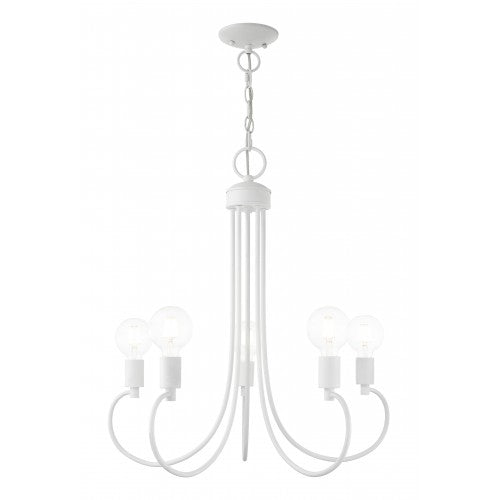 ##Antique Hardware## 5 Light White Chandelier