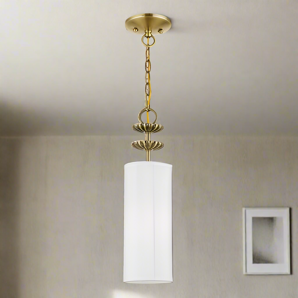 ##Antique Hardware## 1 Light Antique Brass Mini Pendant