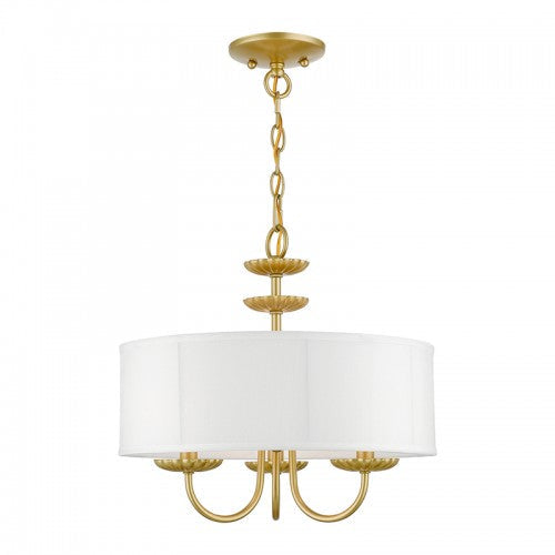 ##Antique Hardware## 3 Light Soft Gold Pendant Chandelier