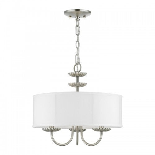 ##Antique Hardware## 3 Light Brushed Nickel Pendant Chandelier