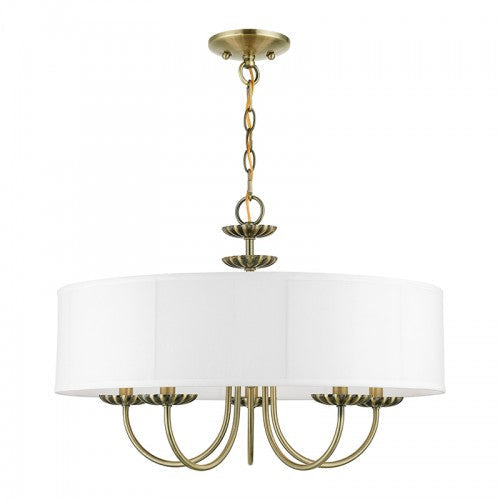 ##Antique Hardware## 5 Light Antique Brass Pendant Chandelier