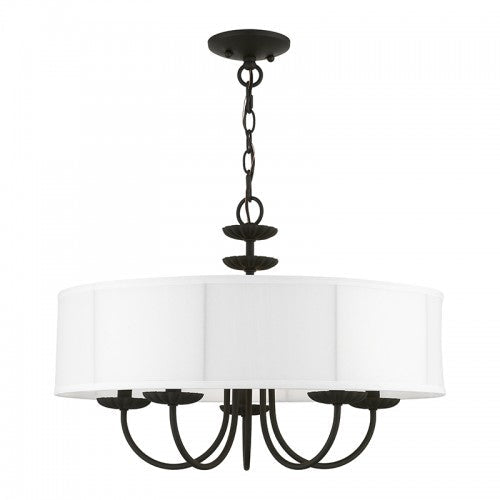 ##Antique Hardware## 5 Light Black Pendant Chandelier