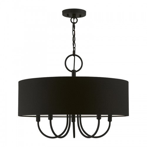 ##Antique Hardware## 5 Light Black Pendant Chandelier