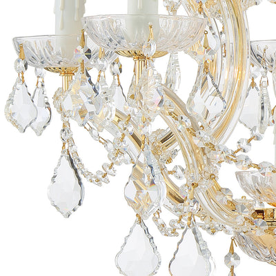 ##Antique Hardware## Maria Theresa 6 Light Hand Cut Crystal Gold Chandelier