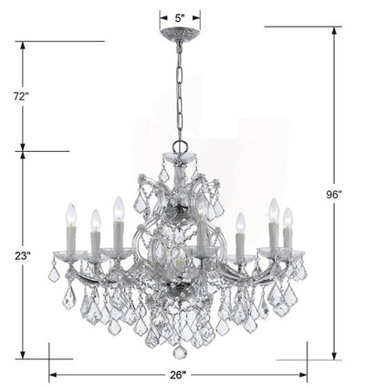 ##Antique Hardware## Maria Theresa 9 Light Spectra Crystal Polished Chrome Chandelier