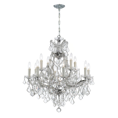 ##Antique Hardware## Maria Theresa 13 Light Swarovski Strass Crystal Polished Chrome Chandelier